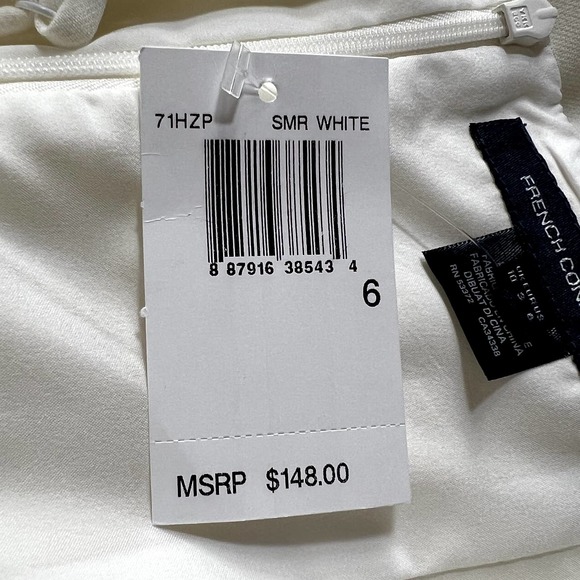 French Connection Mini Sheath Dress Summer White Womens Size 6 - Picture 13 of 15